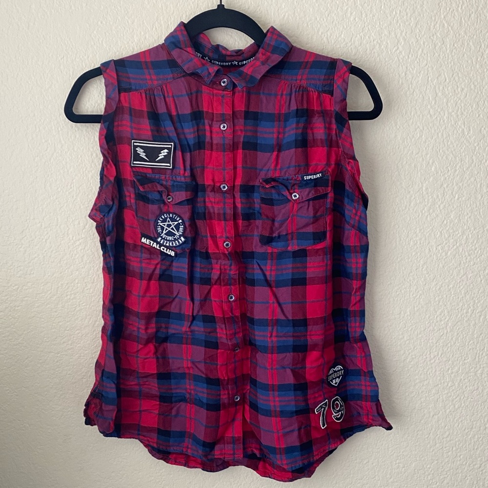 Superdry sleeveless button up shirt